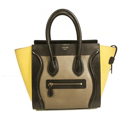 celine celine mini luggage tote tricolor calfskin & suede-limited edition|celeine bag tote.